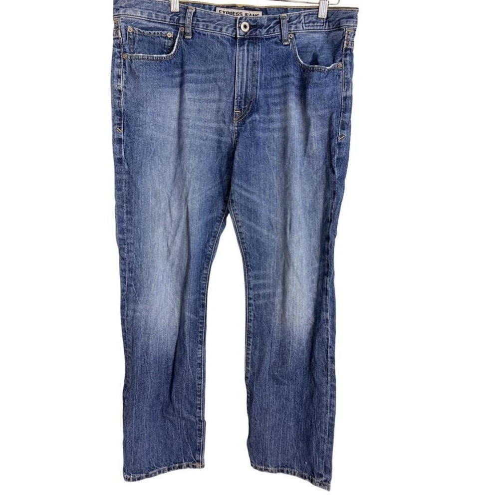 Express Jeans‎ Kingston Classic Fit Straight Leg Blue Denim Mens 36x30
